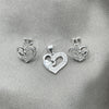 Juego de Arete y Dije de Adulto 10.398.0004 Plata Rodinada, Pulido, Tono Plateado