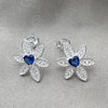 Arete Dormilona 02.398.0015 Plata Rodinada, Diseño de Flor, con Zirconia Cubica Blanca, Pulido, Tono Plateado