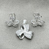 Juego de Arete y Dije de Adulto 10.398.0009 Plata Rodinada, Pulido, Tono Plateado