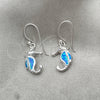 Arete Colgante 02.391.0003 Plata Rodinada, Diseño de Caballo de Mar, con Opal Bermuda Blue, Pulido, Tono Plateado