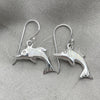 Arete Colgante 02.391.0007.1 Plata Rodinada, Diseño de Delfín, con Opal Bermuda Blue, Pulido, Tono Plateado