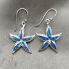 Arete Colgante 02.391.0009 Plata Rodinada, Diseño de Estrella, con Opal Bermuda Blue, Pulido, Tono Plateado