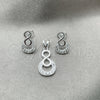 Juego de Arete y Dije de Adulto 10.398.0017 Plata Rodinada, Diseño de Infinito, Pulido, Tono Plateado