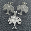 Juego de Arete y Dije de Adulto 10.398.0024 Plata Rodinada, Diseño de Ãrbol, Pulido, Tono Plateado