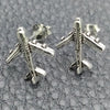 Arete Dormilona 02.399.0013 Plata Rodinada, Diseño de Avión, Pulido, Tono Plateado