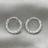 Argolla Pequeña 02.399.0032.15 Plata Rodinada, Diseño de Torcido, Diamantado, Tono Plateado