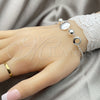 Pulsera Elegante 03.399.0003.07 Plata Rodinada, Diseño de Bead Expandible, Pulido, Tono Plateado (Grosor 02 MM, 7 Pulgadas de Largo)