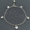 Pulsera Elegante 03.399.0004.07 Plata Rodinada, Diseño de Mariposa y Cascavel, Pulido, Tono Plateado (Grosor 02 MM, 7 Pulgadas de Largo)
