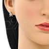 Arete Dormilona 02.210.0667 Oro Laminado, con Blanca Micro Pave, Pulido, Tono Dorado