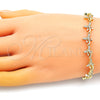 Pulsera Elegante 03.210.0156.08 Oro Laminado, Diseño de Libélula, con Blanca Micro Pave, Pulido, Tono Dorado (10 MM Thickness, 8 Inches Length)