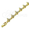 Pulsera Elegante 03.210.0156.08 Oro Laminado, Diseño de Libélula, con Blanca Micro Pave, Pulido, Tono Dorado (10 MM Thickness, 8 Inches Length)