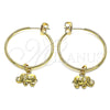 Argolla Mediana 02.63.2739.30 Oro Laminado, Diseño de Elefante, Pulido, Tono Dorado