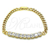 Pulsera Elegante 03.283.0134.07 Oro Laminado, con Blanca Zirconia Cubica, Pulido, Tono Dorado (05 MM Thickness, 7 Inches Length)