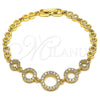 Pulsera Elegante 03.283.0146.07 Oro Laminado, con Blanca Micro Pave, Pulido, Tono Dorado (05 MM Thickness, 7 Inches Length)