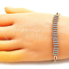Pulsera Elegante 03.283.0154.08 Oro Laminado, con Blanca Micro Pave, Pulido, Tono Dorado (04 MM Thickness, 8 Inches Length)