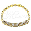 Pulsera Elegante 03.283.0154.08 Oro Laminado, con Blanca Micro Pave, Pulido, Tono Dorado (04 MM Thickness, 8 Inches Length)