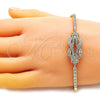 Pulsera Elegante 03.283.0155.07 Oro Laminado, con Blanca Micro Pave, Pulido, Tono Dorado (04 MM Thickness, 7 Inches Length)