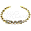 Pulsera Elegante 03.283.0163.07 Oro Laminado, con Blanca Zirconia Cubica, Pulido, Tono Dorado (06 MM Thickness, 7 Inches Length)
