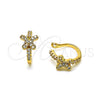 Earcuff 02.213.0376 Oro Laminado, Diseño de Mariposa, con Blanca Micro Pave, Pulido, Tono Dorado