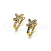 Earcuff 02.213.0376 Oro Laminado, Diseño de Mariposa, con Blanca Micro Pave, Pulido, Tono Dorado