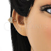 Earcuff 02.213.0395 Oro Laminado, Diseño de Corazón, con Blanca Micro Pave, Pulido, Tono Dorado