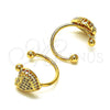 Earcuff 02.213.0395 Oro Laminado, Diseño de Corazón, con Blanca Micro Pave, Pulido, Tono Dorado