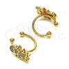 Earcuff 02.213.0397 Oro Laminado, Diseño de Niñita Pequeña, con Blanca Micro Pave, Pulido, Tono Dorado