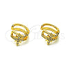 Earcuff 02.210.0679 Oro Laminado, Diseño de Luna, con Blanca Micro Pave, Pulido, Tono Dorado