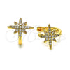 Earcuff 02.210.0682 Oro Laminado, con Blanca Micro Pave, Pulido, Tono Dorado