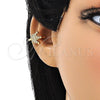 Earcuff 02.210.0686 Oro Laminado, Diseño de Corona, con Blanca Micro Pave, Pulido, Tono Dorado
