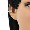 Earcuff 02.210.0691 Oro Laminado, con Blanca Micro Pave, Pulido, Tono Dorado