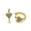 Earcuff 02.210.0691 Oro Laminado, con Blanca Micro Pave, Pulido, Tono Dorado
