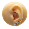 Earcuff 02.210.0701 Oro Laminado, Diseño de Oja, con Blanca Zirconia Cubica, Pulido, Tono Dorado