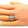 Anillo Elegante 01.380.0021.07 Oro Laminado, Diseño de Guadalupe, Pulido, Tono Dorado (Size 7)
