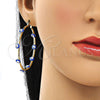Argolla Grande 02.380.0106.1.50 Oro Laminado, Diseño de Ojo Griego, Esmaltado Azul, Tono Dorado