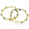 Argolla Grande 02.380.0106.1.50 Oro Laminado, Diseño de Ojo Griego, Esmaltado Azul, Tono Dorado