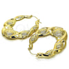Argolla Grande 02.60.0157.50 Oro Laminado, Diseño de Besos y Abrazos y Flor, Pulido, Tono Dorado