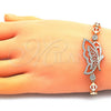 Pulsera Elegante 03.283.0185.07 Oro Laminado, Diseño de Mariposa, con Blanca Micro Pave, Pulido, Tono Dorado (07 MM Thickness, 7 Inches Length)