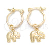Argolla Pequeña 02.58.0052.12 Oro Laminado, Diseño de Elefante, Pulido, Tono Dorado