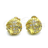 Arete Dormilona 02.193.0010 Oro Laminado, con Blanca Micro Pave, Pulido, Tono Dorado