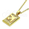 Dije Elegante 05.193.0003 Oro Laminado, Diseño de Avión, con Blanca Micro Pave, Pulido, Tono Dorado