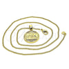 Collares con Dije 04.193.0005.18 Oro Laminado, Diseño de Corazón y Amor, con Blanca Micro Pave, Pulido, Tono Dorado (01 MM Thickness, 18 Inches Length)