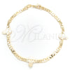 Pulsera Elegante 03.58.0074.07 Oro Laminado, Diseño de Mano de Dios y Mariner, Pulido, Tono Dorado (03 MM Thickness, 7 Inches Length)