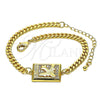 Pulsera Elegante 03.193.0002.08 Oro Laminado, Diseño de Avión, con Blanca Micro Pave, Pulido, Tono Dorado (04 MM Thickness, 8 Inches Length)