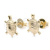 Arete Dormilona 02.58.0083 Oro Laminado, Diseño de Tortuga, Pulido, Tono Dorado