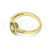 Anillo Multi Piedra 01.213.0028.08 Oro Laminado, Diseño de Elefante, con Blanca Micro Pave, Pulido, Tono Dorado (Size 8)