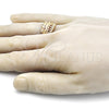 Anillo Multi Piedra 01.185.0019.10 Oro Laminado, con Granate and Blanca Zirconia Cubica, Pulido, Tono Dorado (Size 10)