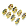 Argolla Huggie 02.195.0111.3.10 Oro Laminado, con Amatista Micro Pave, Pulido, Tono Dorado