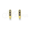 Argolla Huggie 02.195.0110.5.10 Oro Laminado, con Dark Ametista Micro Pave, Pulido, Tono Dorado