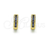Argolla Huggie 02.195.0106.3.10 Oro Laminado, con Zafiro Azul Micro Pave, Pulido, Tono Dorado